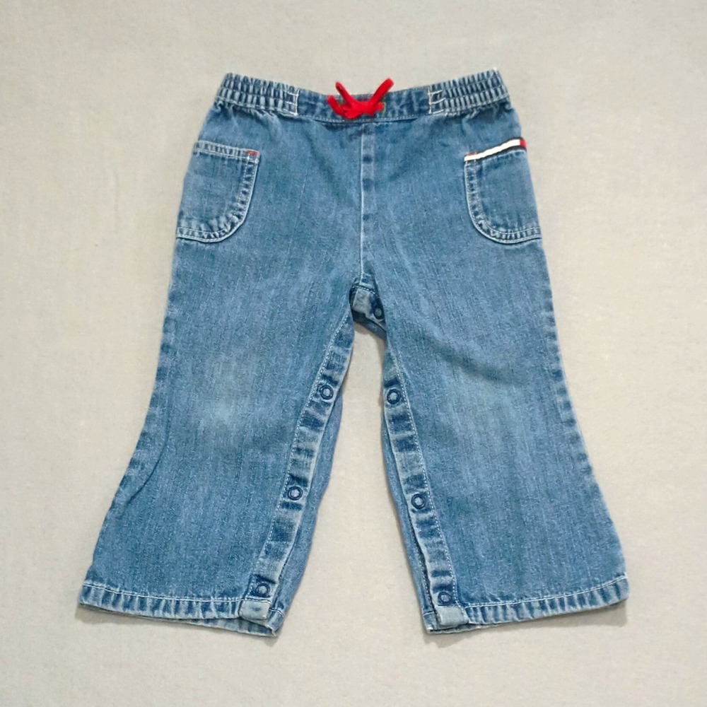 Tommy Hilfiger Baby Denim Capri Pants 18-24M Blue Elastic Waist Drawstring